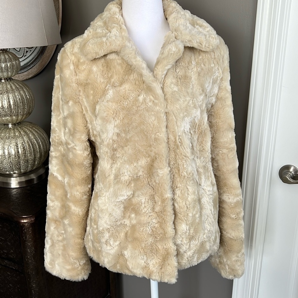 Cole B originals, faux, fur cream jacket